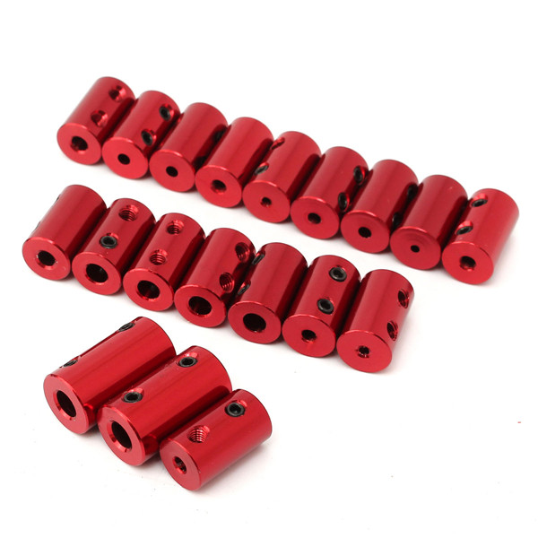 Aluminium Alloy Coupling Red Shaft Coupler with Hex Wrench and Screws Motor Coupler Connector