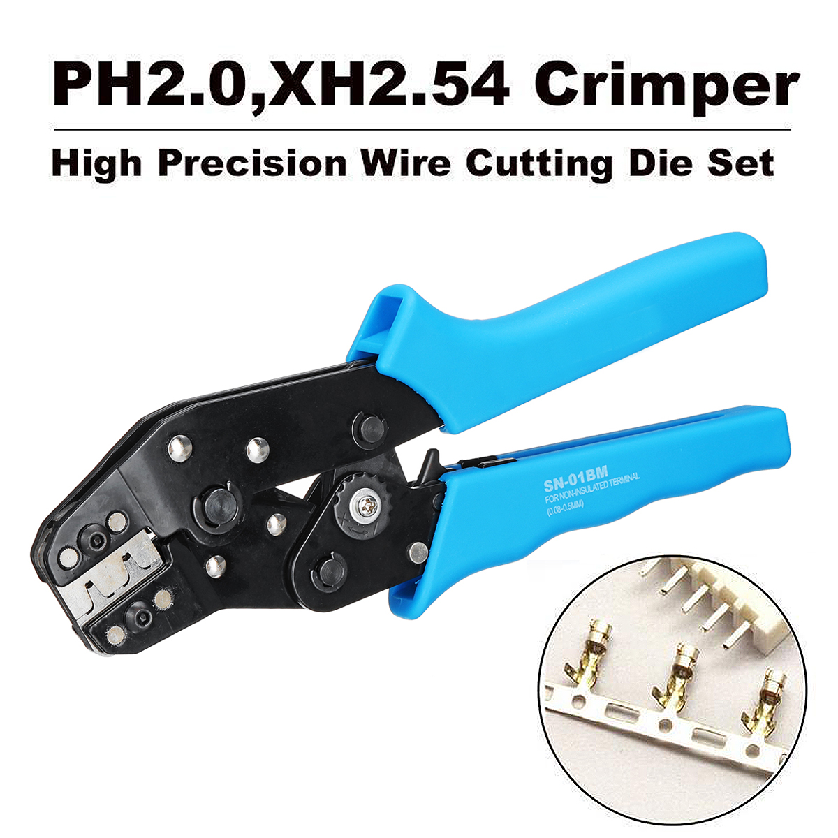 SN-01BM AWG28-20 Self-adjusting Terminal Wire Cable Crimping Pliers Tool for Dupont PH2.0 XH2.54 KF2510 JST Molex D-SUB Terminal 35