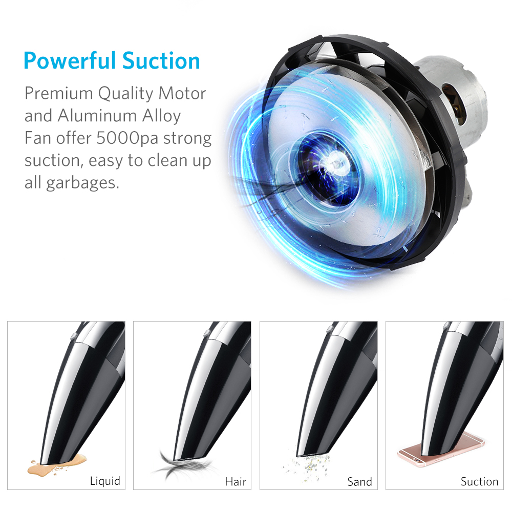 Portable Mini Heavy Dust Design Vacuum Cleaner Dry Wet Dust Clean for Home Car Dust Busters with 5500PA Strong Suction 84