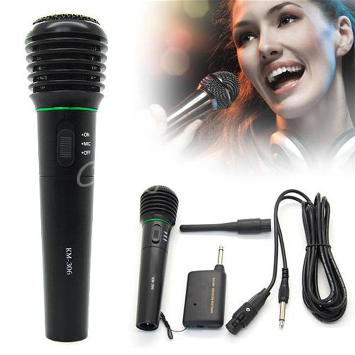2in1 Wired&Wireless Handheld Microphone Receiver Studio System 10