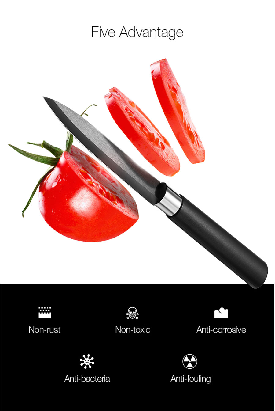 KCASA KC-CF007 черный керамический нож Наборы столовых приборов Кухонные Rust Proof Нож поварской Slicer Овощечистка резак