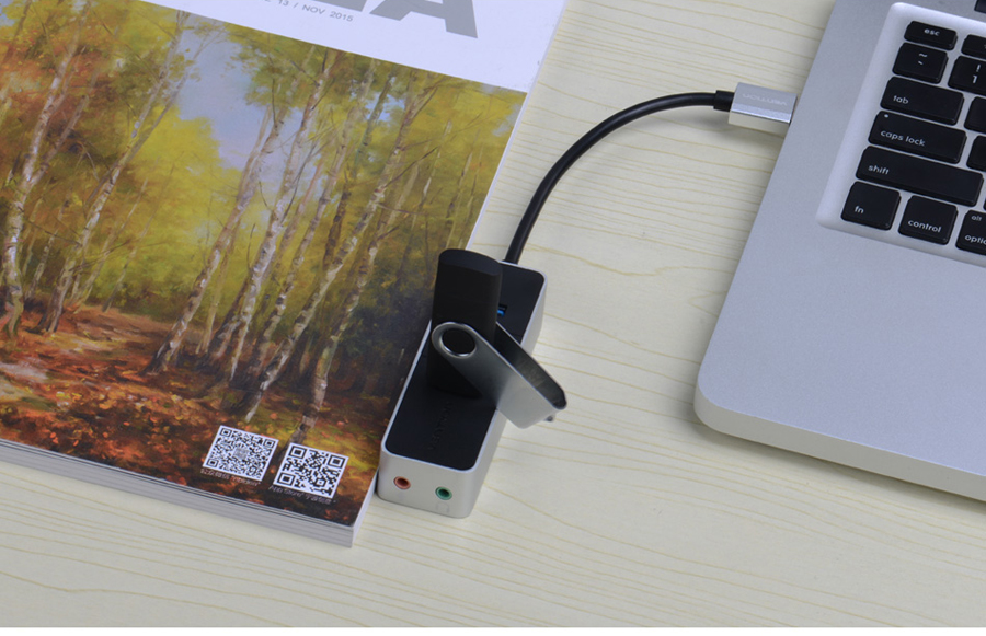 Vention VAS-J46 High Speed 3-Port USB 3.0 Audio External Sound Card Hub 17