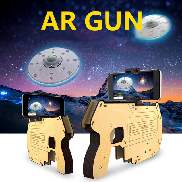 

Wooden Bluetooth AR Augmented Reality Toy Game Gun For Smart Phone