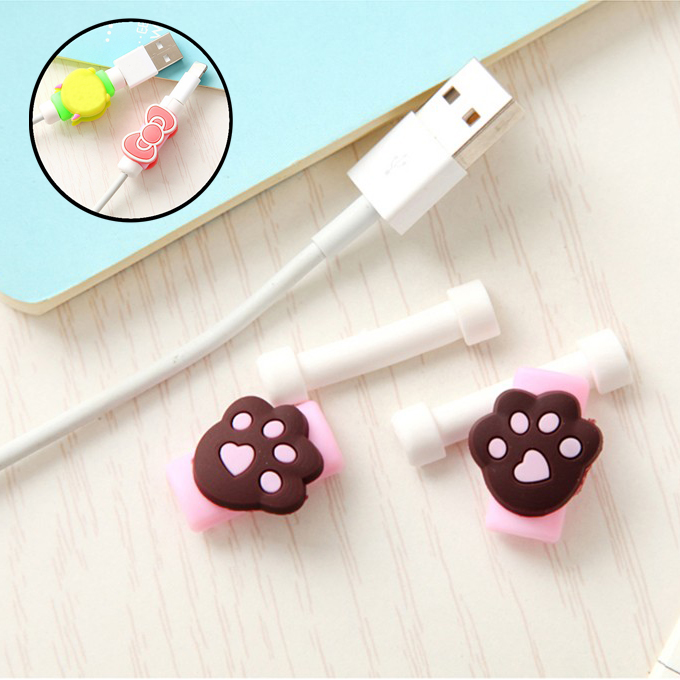 Universal Cartoon USB Cable Protector Case For Smartphone