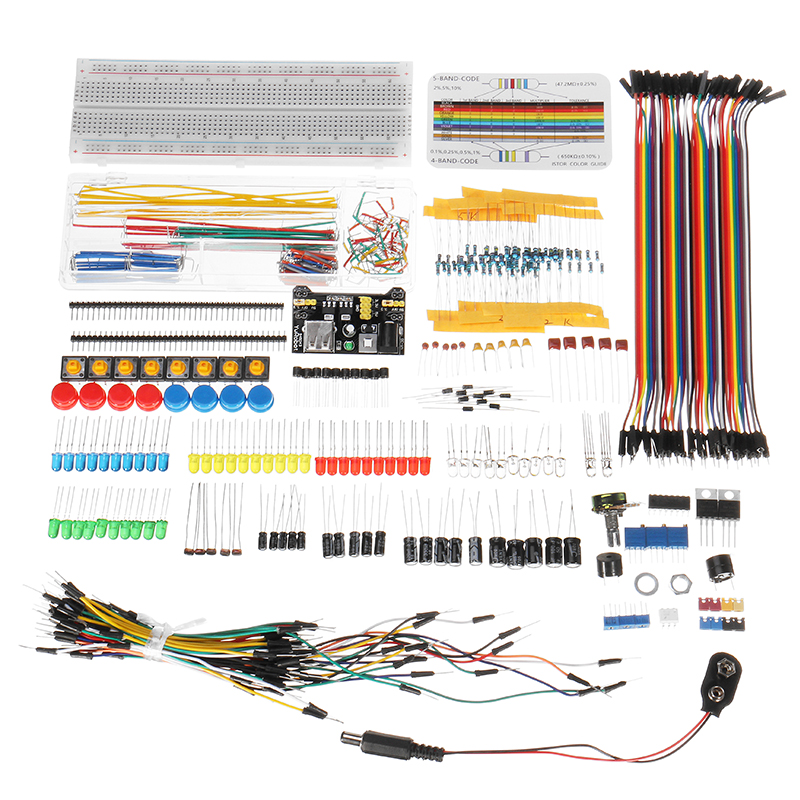 Electronic Components Super Kit With Power Supply Module Resistor Dupont Wire For Arduino With Plastic Box Package 37