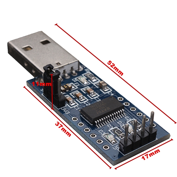 3pcs FT232 USB UART Board FT232R FT232RL To RS232 TTL Serial Module 52 x 17 x 11mm 11
