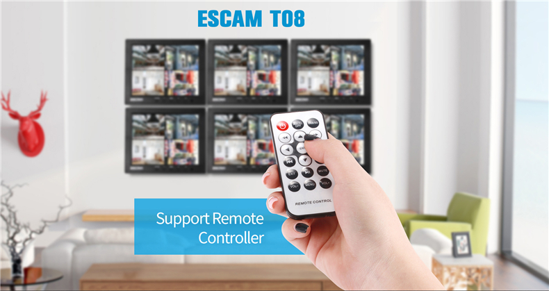 ESCAM T08 8 inch TFT LCD 1024x768 Monitor with VGA HDMI AV BNC USB for PC CCTV Security Camera 14