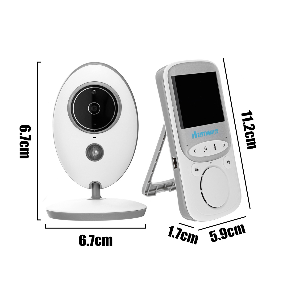 Wireless Baby Monitors 2.4GHz Color LCD Audio Talk Night Vision Video Temperature Music Player 23