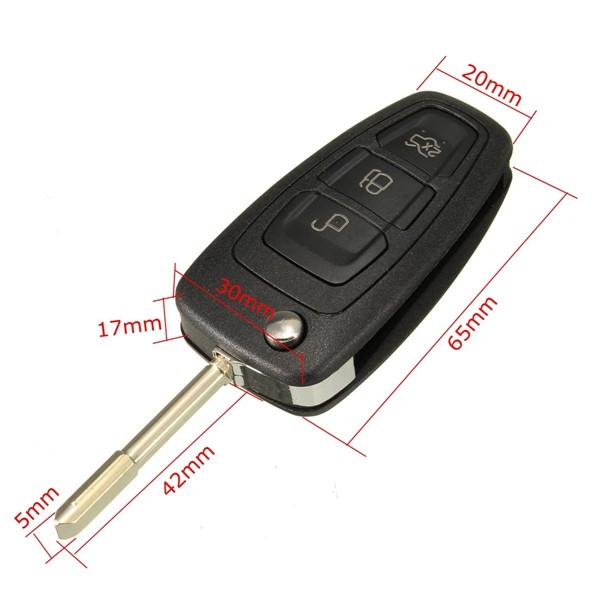 3 Buttons Flip Remote Key Fob Fit for Ford Focus Mk1 Mondeo Transit Connect