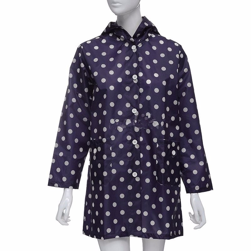

Women Girls Dot Travel Rain Coat Clothes Waterproof Rainwear Raincoat