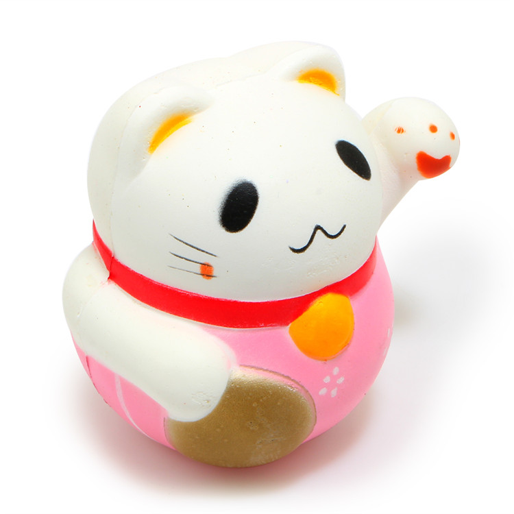 Squishy Jumbo Lucky Cat 10cm Fortune Plutus Cat Slow Rising Gift Collection...