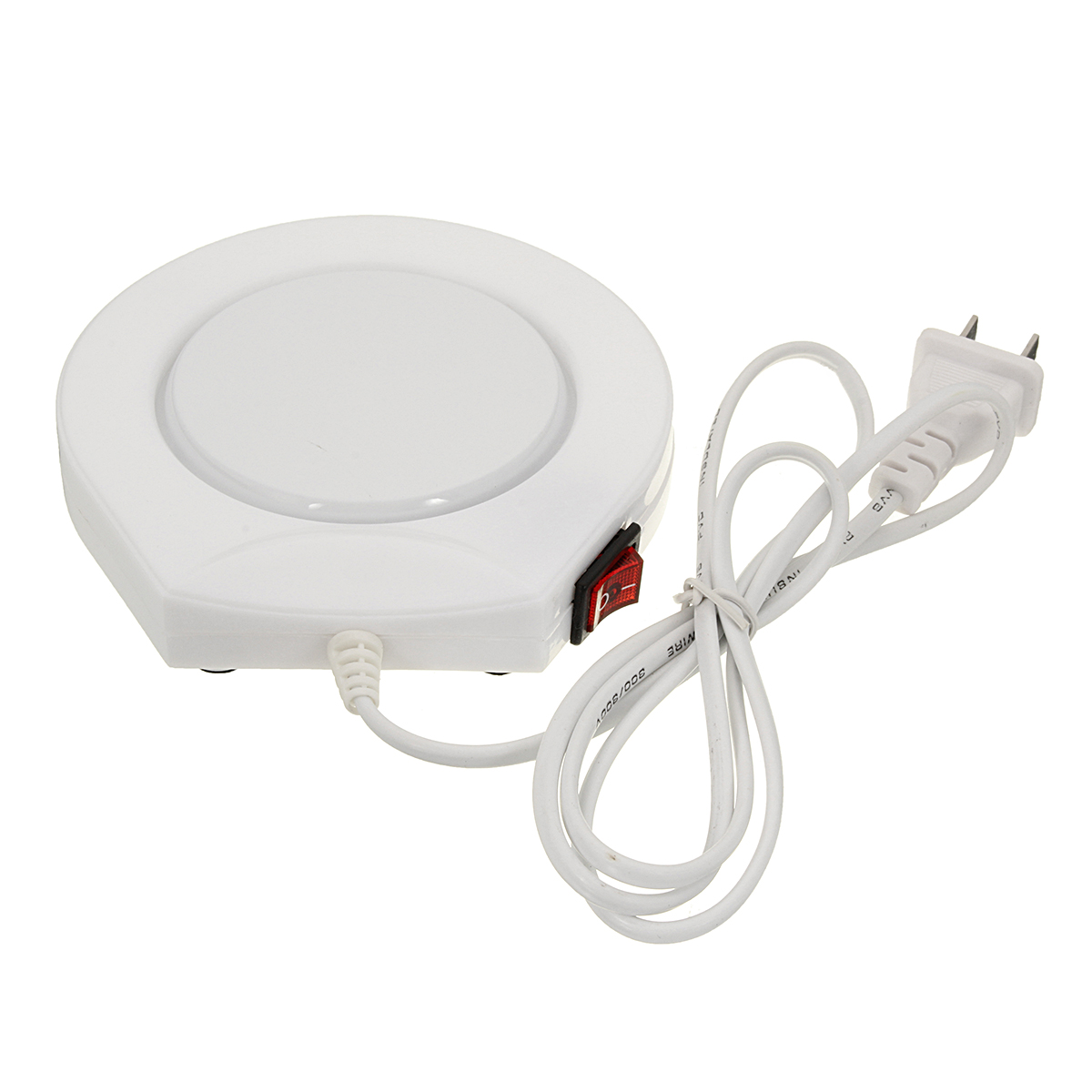 220v White Electric Powered Cup Warmer Heater Pad Coffee Tea Milk Mug US Plug 10