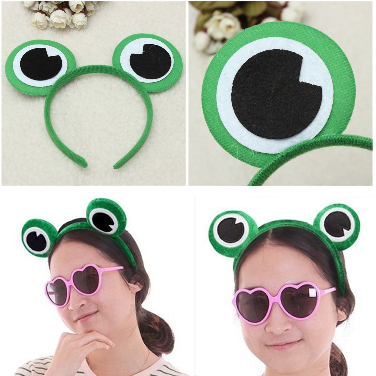 

Cute Green Frog Eye Headband Hair Band Headwear For Fancy Dress Costume Cosplay