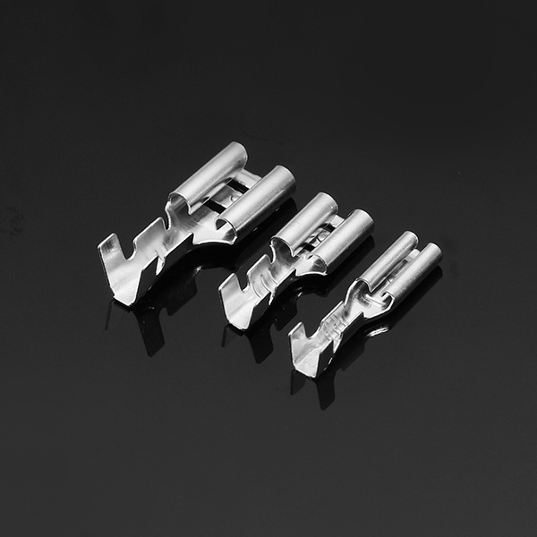 100Pcs Silver Crimp Terminals with Silicone Case Female Spade Quick Connector Terminal for Arcade Chain Cable 12