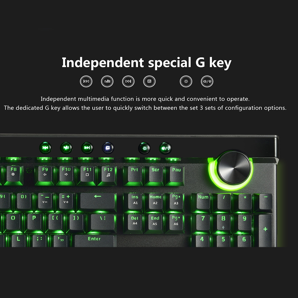 Ajazz AK45 104 Key BOX Switch RGB Mechanical Gaming Keyboard with Wrist Rest 19