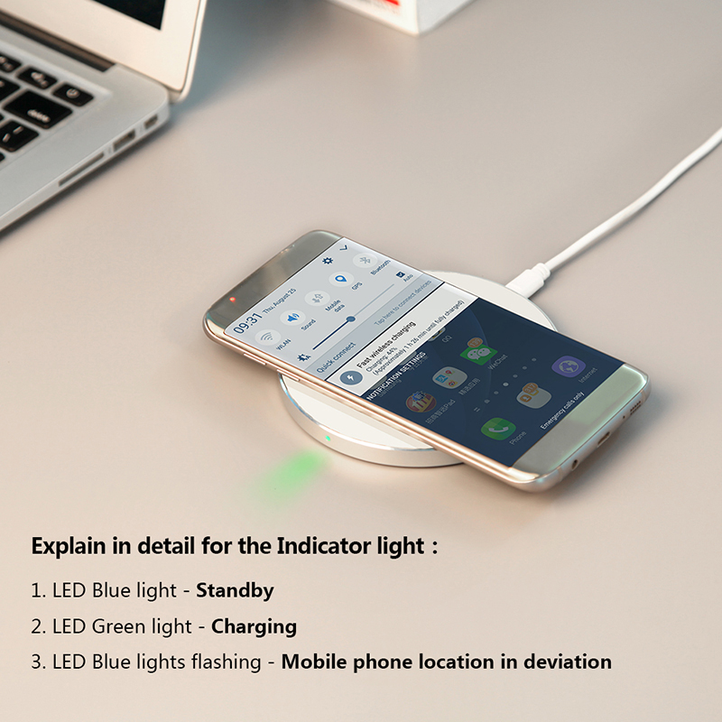 kd01 2A Wireless Fast Charger For iphone X 8/8Plus Samsung S8 Xiaomi mi5 mi6 26