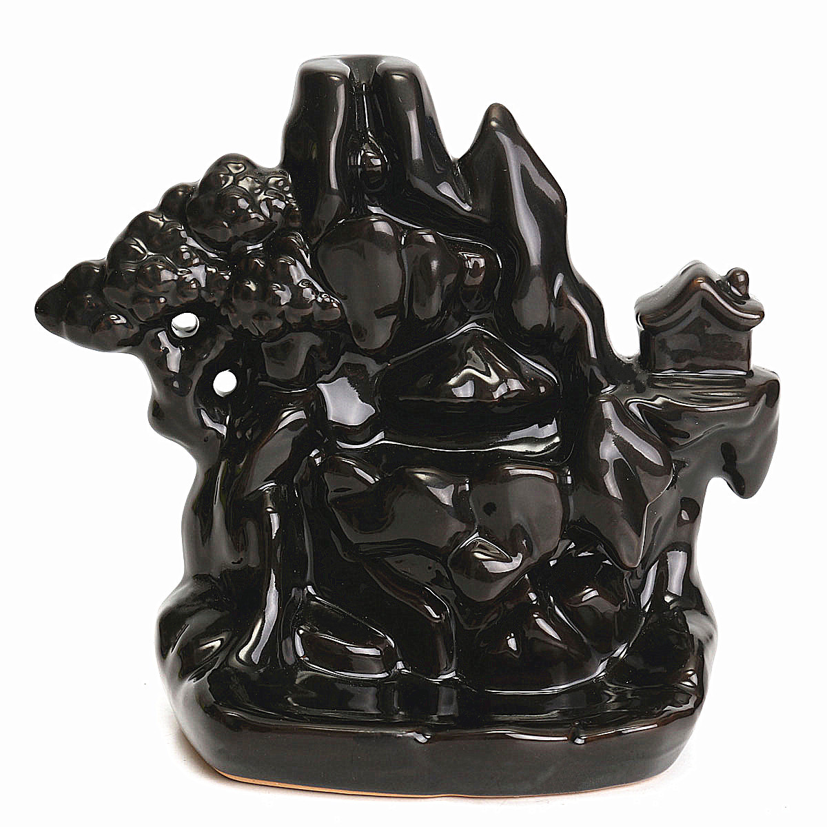 

Black Porcelain Backflow Ceramic Incense Burner Holder Aromatherapy Buddhist 10pcs Cones
