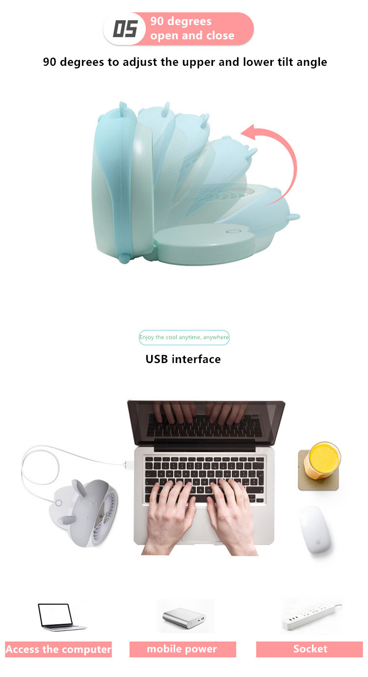 Honana DX-F1 Portable Mini USB Misting Fan Water Spray Fan Rechargeable Personal Cooling Mist Humidifier Fan 71