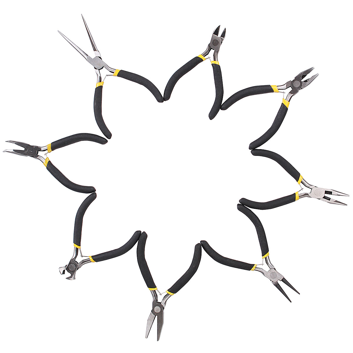 DANIU 8Pcs Round Beading Nose Pliers Wire Side Cutters Pliers Tools Set 13