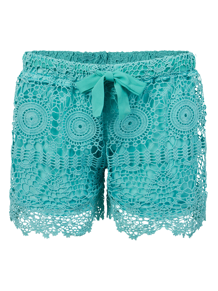 Lace Hem Crochet Shorts