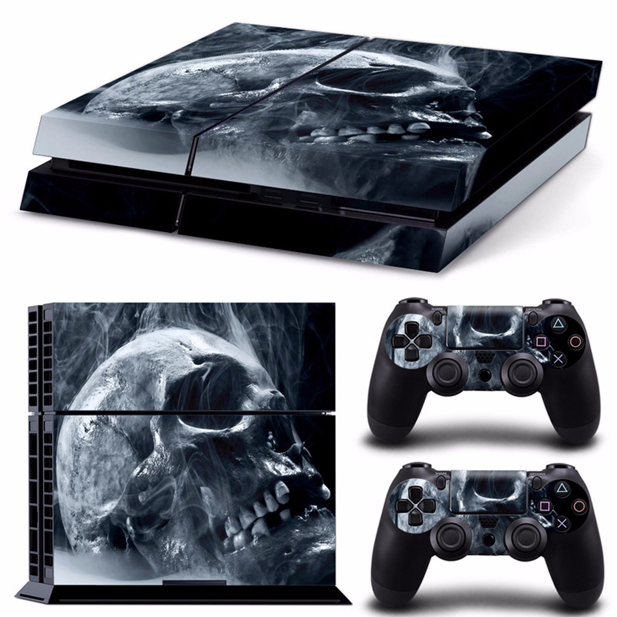 Skull Skin Style Sticker For PS4 Play Station 4 Console 2 Controllers Vinyl Decal 23