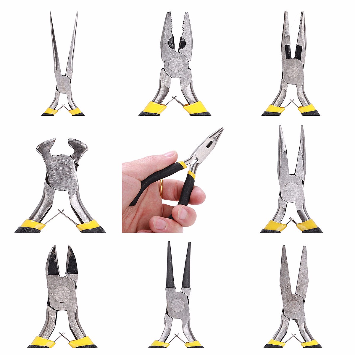 DANIU 8Pcs Round Beading Nose Pliers Wire Side Cutters Pliers Tools Set 14