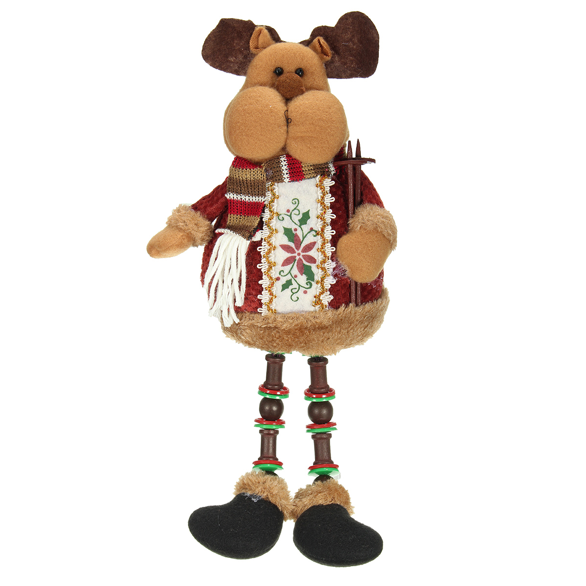Christmas Home Decorations Sitting Cute Deer Ornament Flannel Toy Gift - Photo: 3