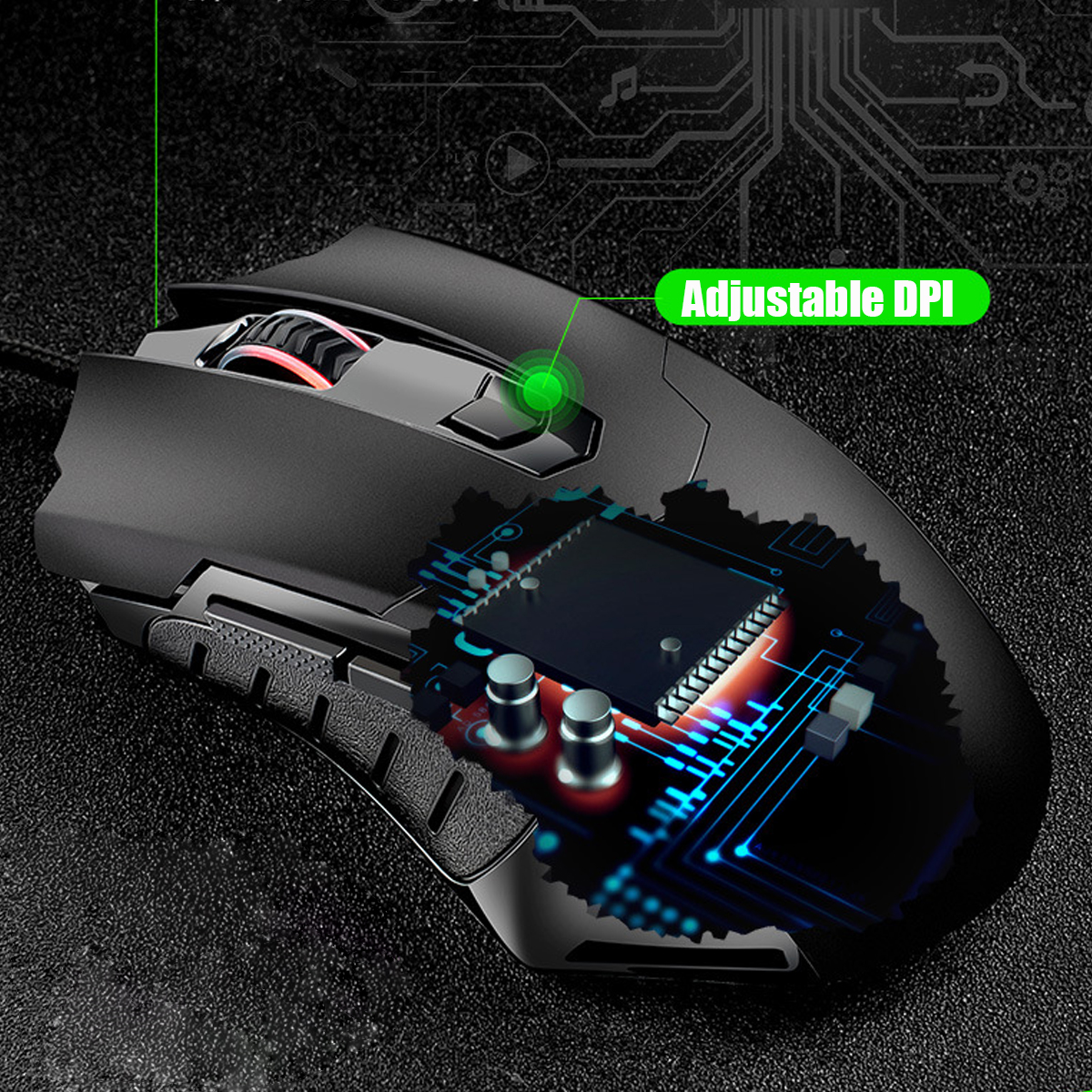 RGB Backlight Gaming Mouse 2400DPI Adjustable 7 Buttons USB Wired Mice Optical Mouse 33