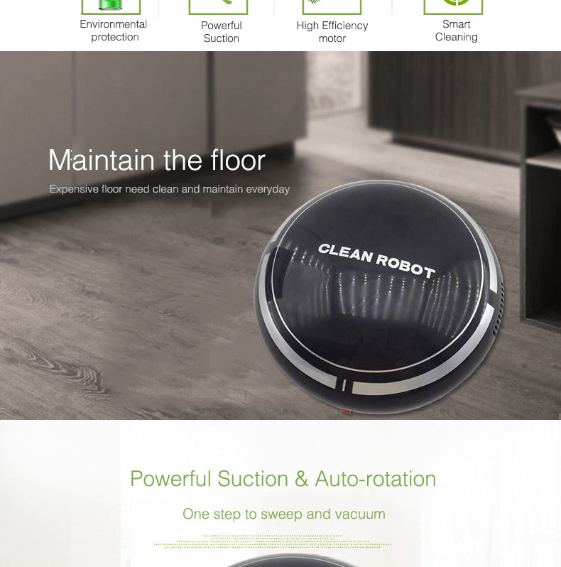 Mini Smart Robot Vacuum Cleaner Powerful Suction Smart Clean Wall Edge 5