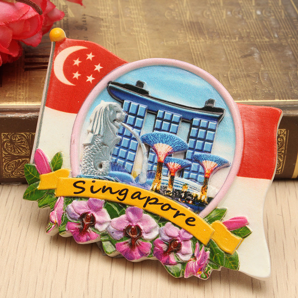 Tourist Souvenir Favorite Travel Resin 3D Fridge Magnet Colorful-Singapore - Photo: 1
