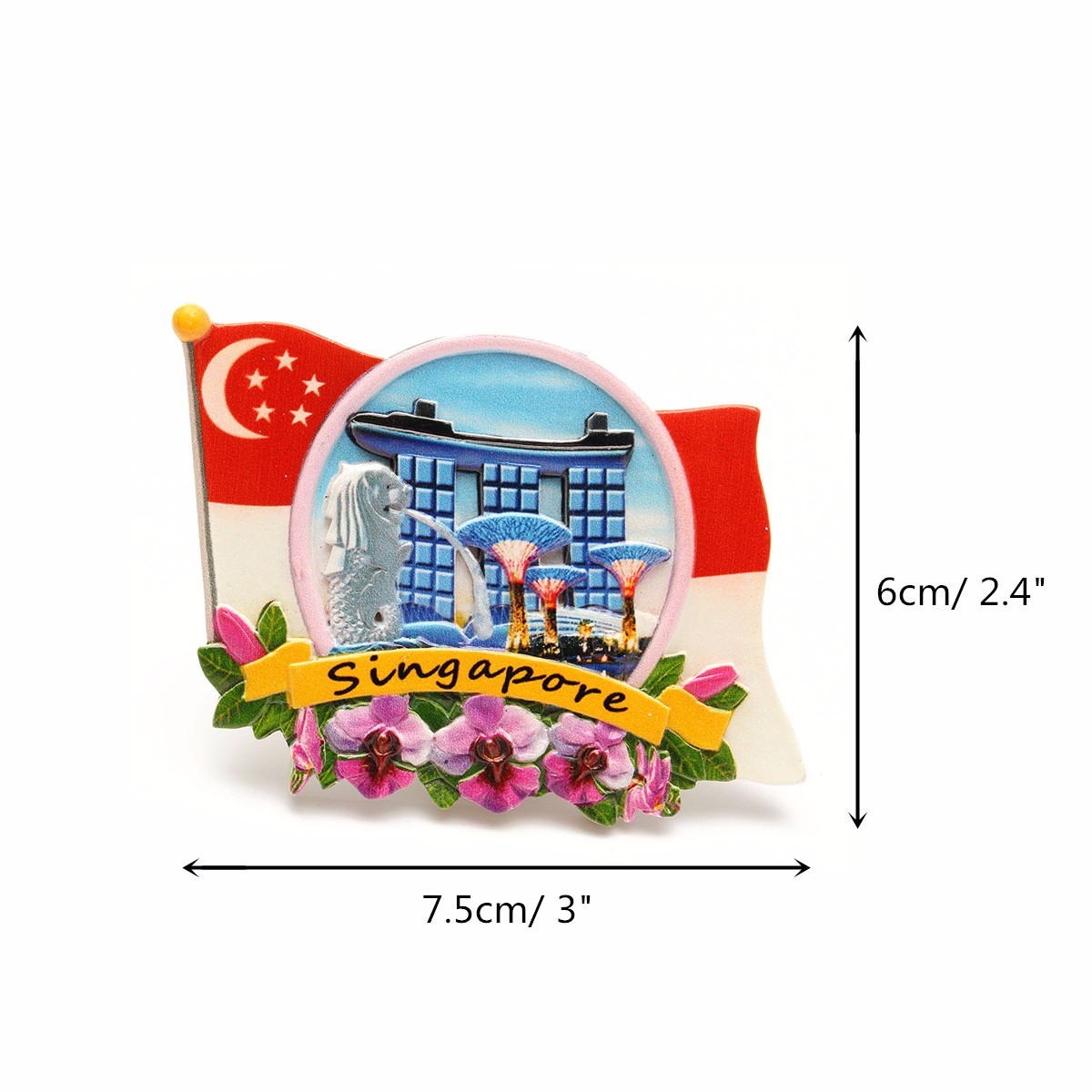 Tourist Souvenir Favorite Travel Resin 3D Fridge Magnet Colorful-Singapore - Photo: 5