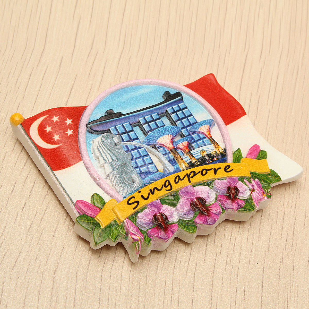 Tourist Souvenir Favorite Travel Resin 3D Fridge Magnet Colorful-Singapore - Photo: 2