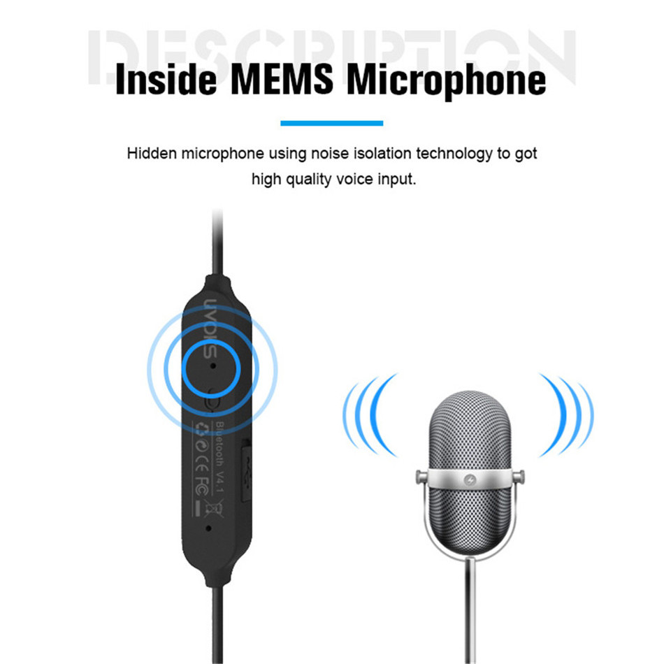 UVOKS W2 Wireless Bluetooth Earphone Waterproof In-ear Stereo Sports Headphone with Mic 18
