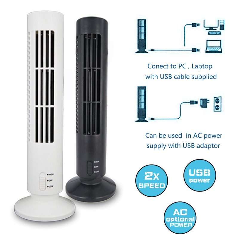 Loskii DX-66 Portable USB Mini Leafless Tower Fan Desk Cooling Fan Computer Office Ventilateur Air Conditioner 54