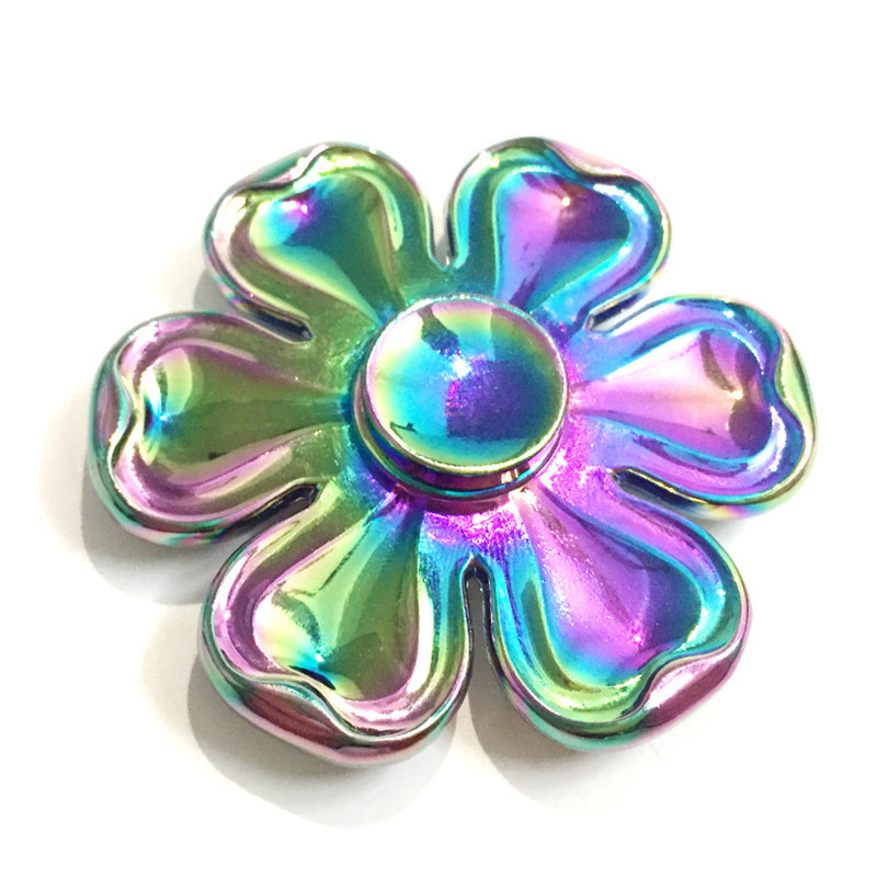 

Six Leaves Flower Shape Colorful Rotating Fidget Hand Spinner ADHD Autism Reduce Stress Toys