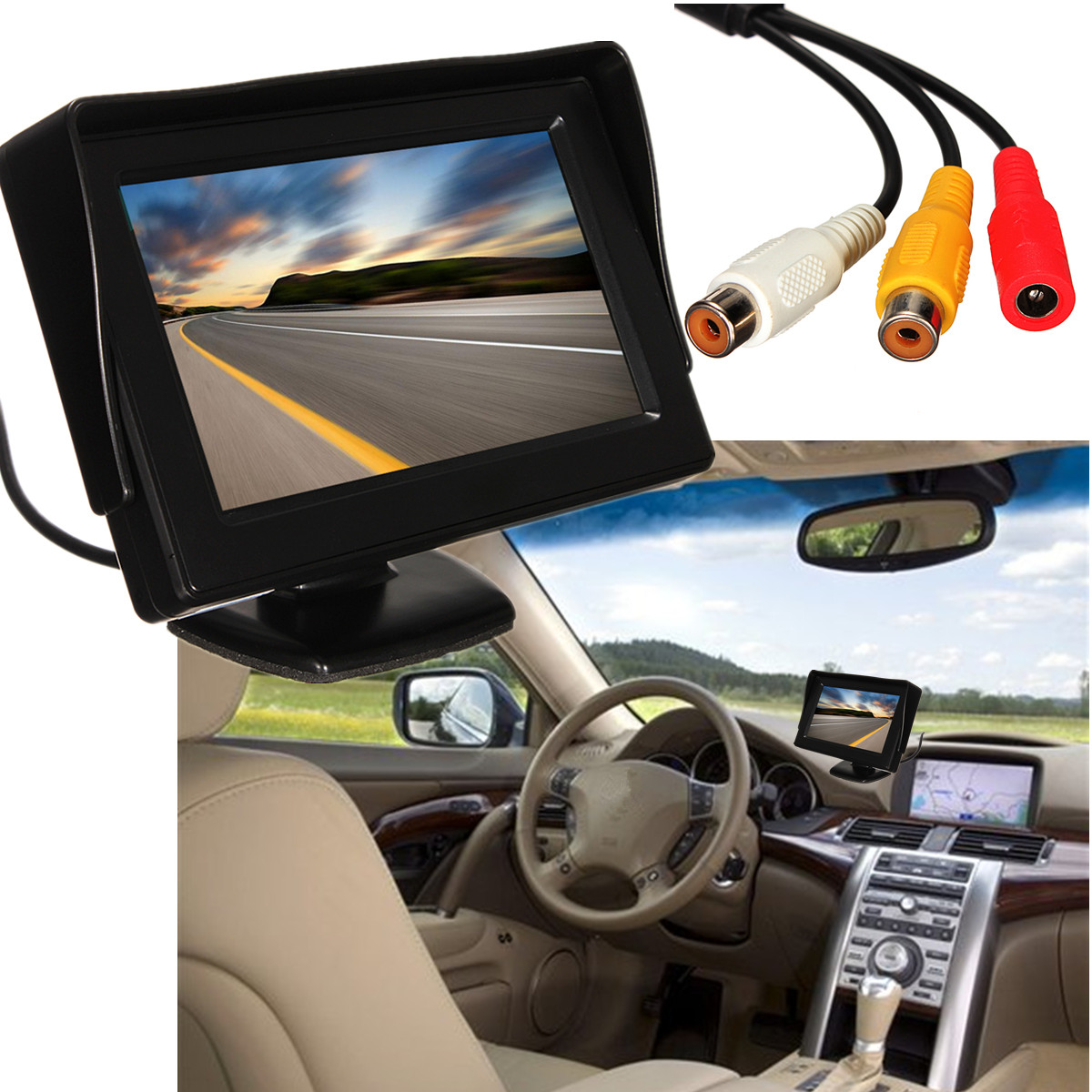 Car Rearview Monitor Screen 4.3 inch LCD