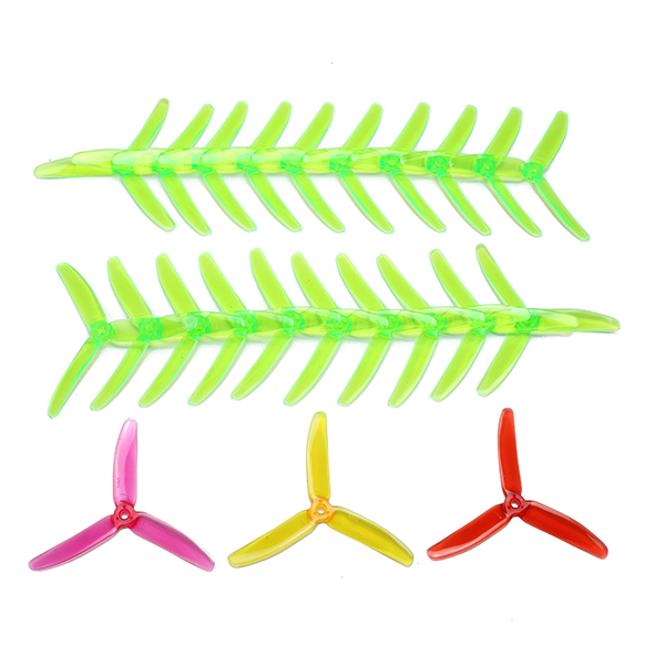 10 Pairs Kingkong 5040 5x4x3 3-Blade CW CCW Clear Single Color Propellers for FPV Racer - Photo: 4