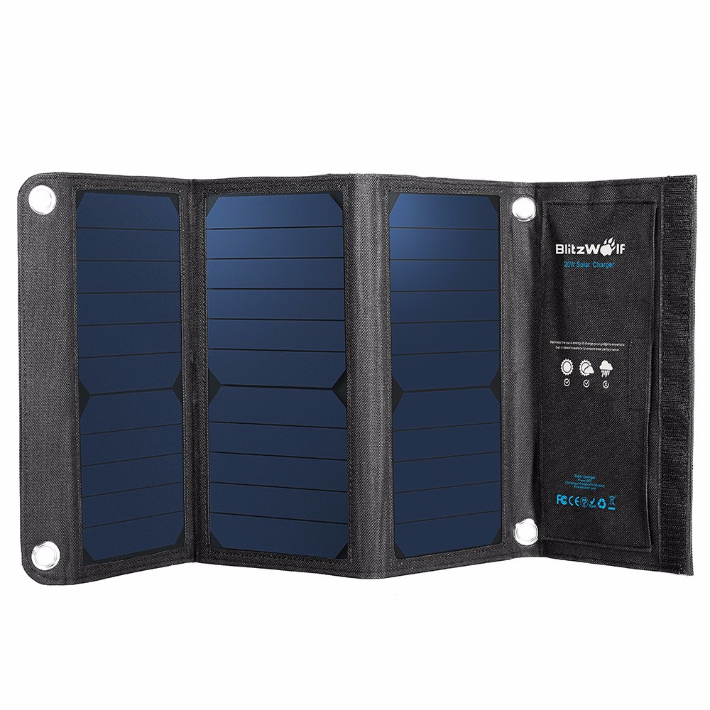 
BlitzWolf® Foldable Portable SunPower Solar Cell USB Solar Panel Charger 