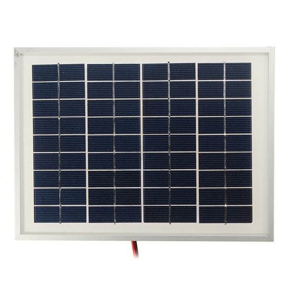 12V 5W 25.5 x 19 x 1.5CM PolyCrystalline Cells Solar Panel With Alligator Clip Wire 8