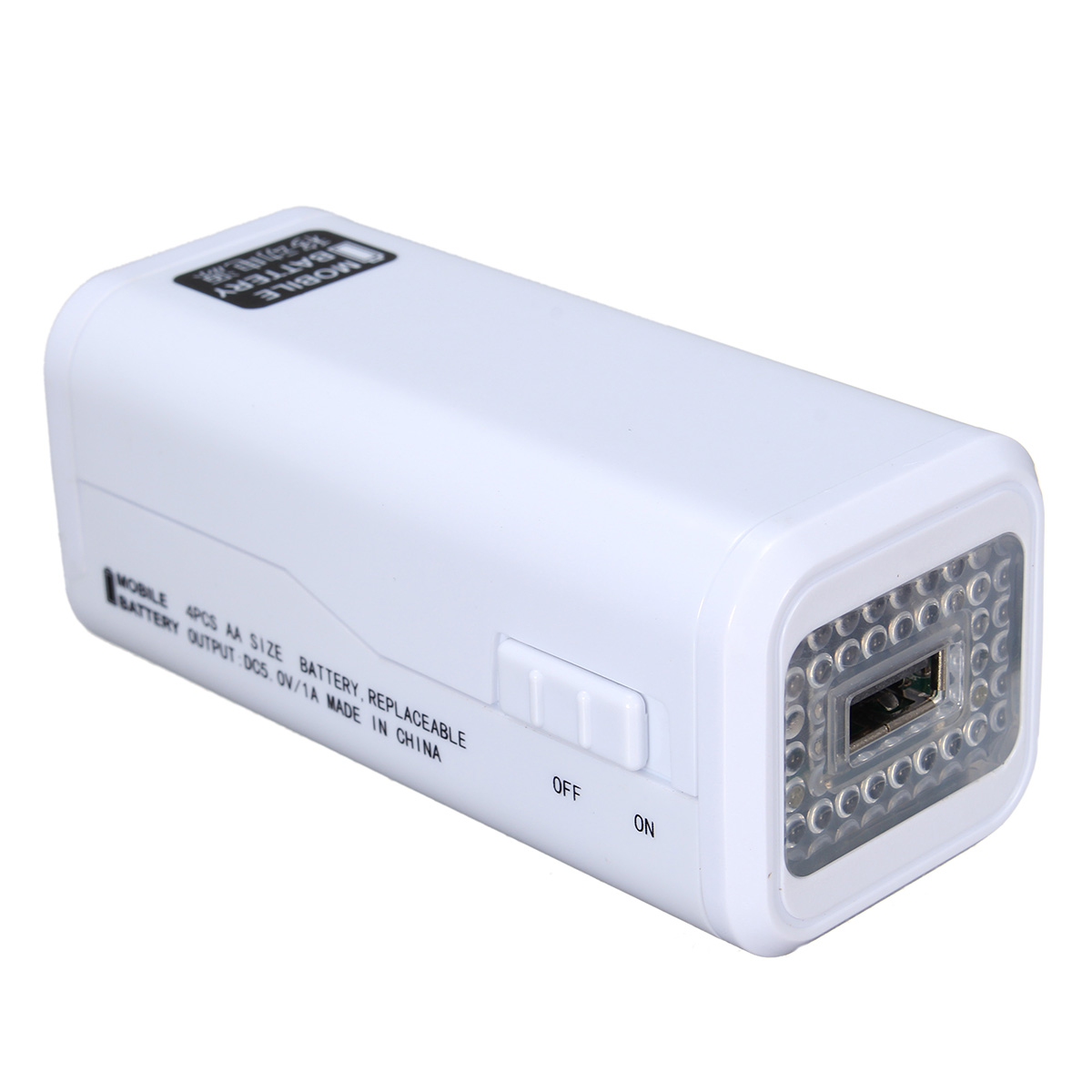 

AA 5 Battery Emergency Power Supply with LED Light Single USB Emergency Power Bank