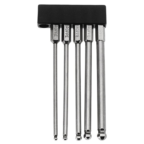 Broppe 5pcs 2.5/3/4/5/6mm 100mm Magnetic Ball Screwdriver Bits 1/4 Inch Hex Shank
