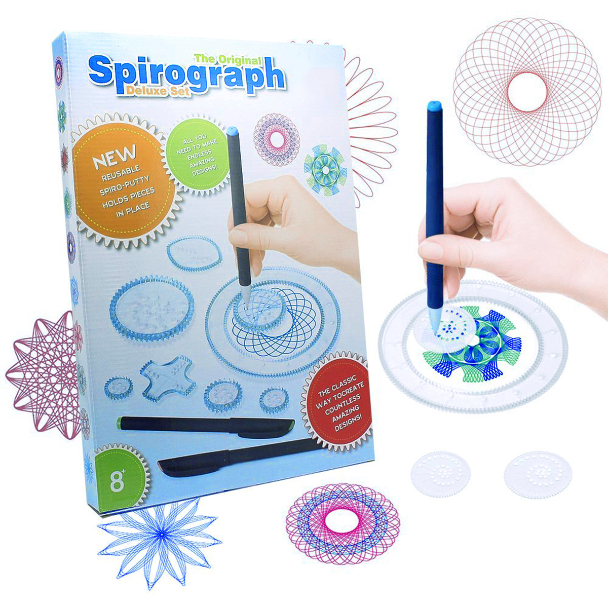 Original Spirograph Design Set Geometric Drawing Ruler Kids Spiral Art Craft Creation Education Toy 10