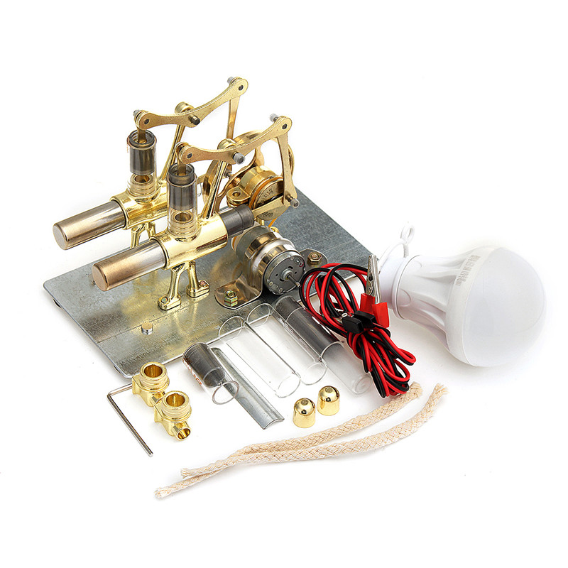 STEM Mini Hot Air Stirling Engine Generator Double Cylinder Engine Model 13