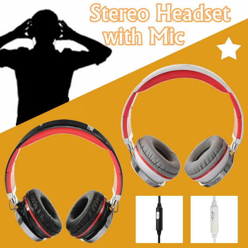 Stereo Headbrand Headphones Earphone Headset With Mic For iPhone Smartphone MP3/4 PC 8