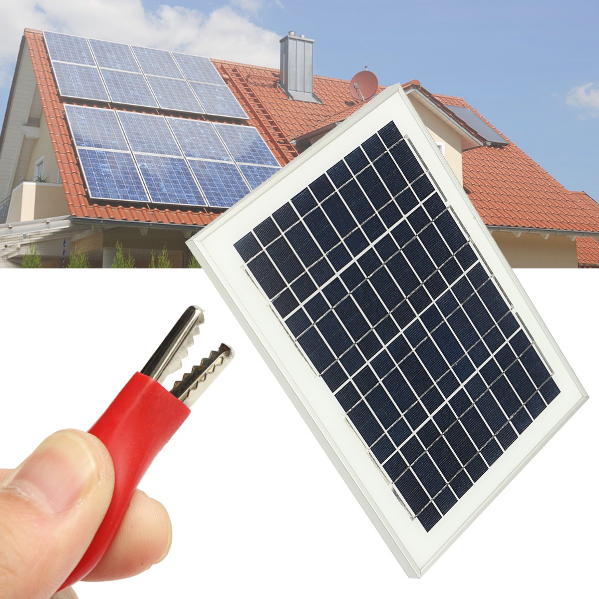 18V 10W Solar Panel For Outdoor Fountain Pond Pool Garden Submersible Water Pump With Crocodile Thre 10