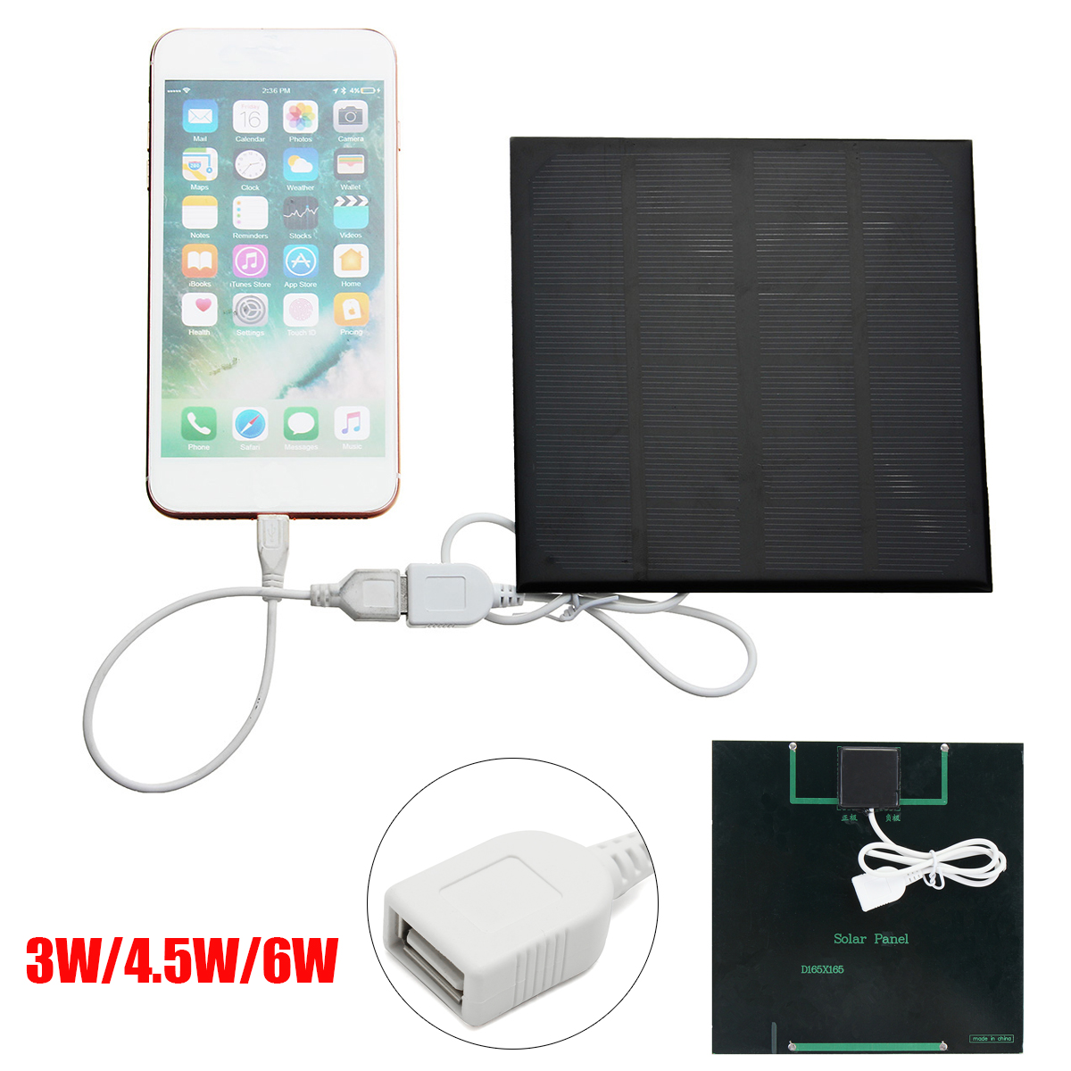 3W/4.5W/6W 6V Mini Solar Panel Module With USB Interface For DIY 25