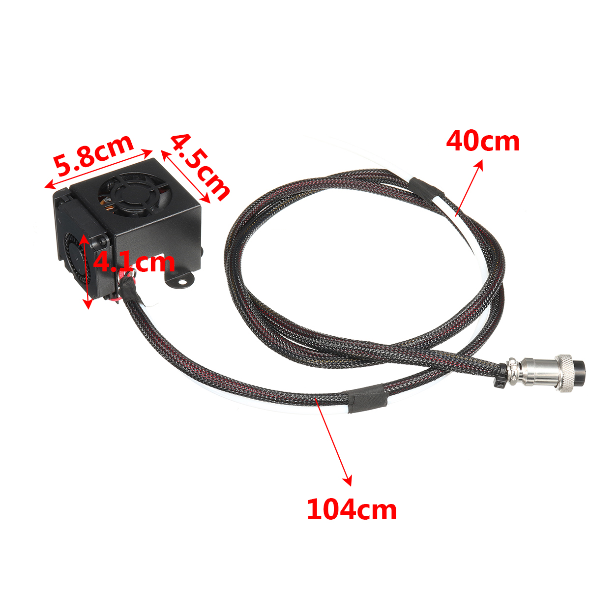 3D Printer Parts 0.4mm Nozzle Hot End Extruder Kits With Cooling Fan For Creality CR-10 12