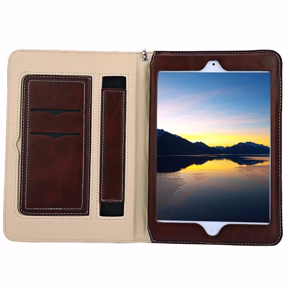 Multifunctional Card Slot Lanyard Leather Case For iPad Mini 4 18