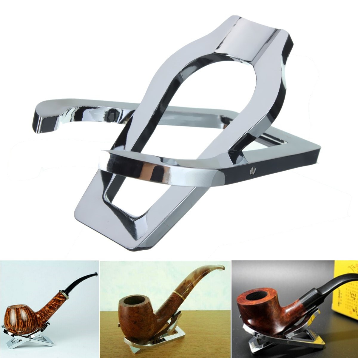 

Stainless Steel Portable Foldable Holder For Smoking Tobacco Pipe