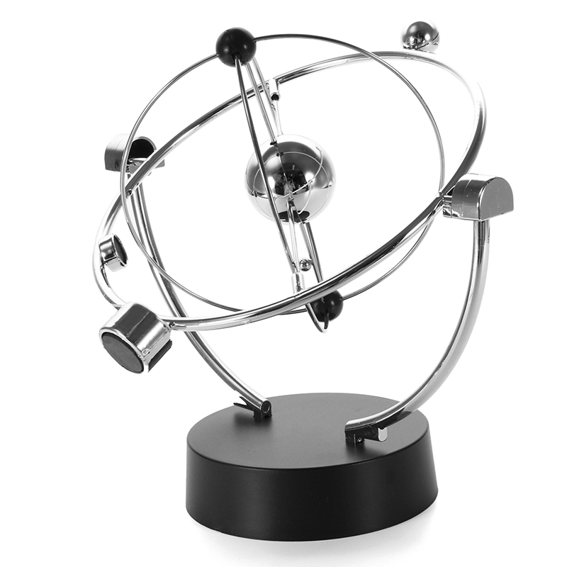 Silver Orbital Desk Decoration Celestial Newton Pendulum 8
